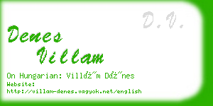 denes villam business card